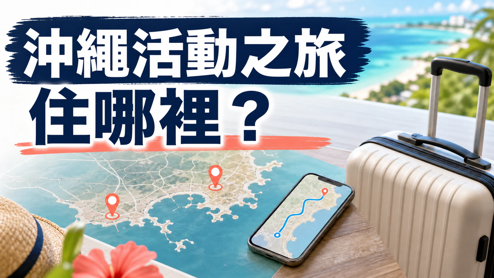 旅客正在比較前往沖繩Arena和沖繩會議中心參加活動時的住宿區域與交通方式
