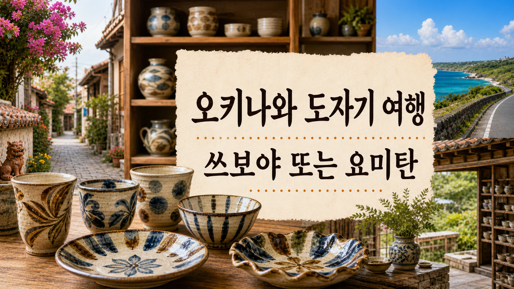 쓰보야 야치문 거리와 요미탄 야치문노사토를 비교하는 오키나와 공예 여행 이미지