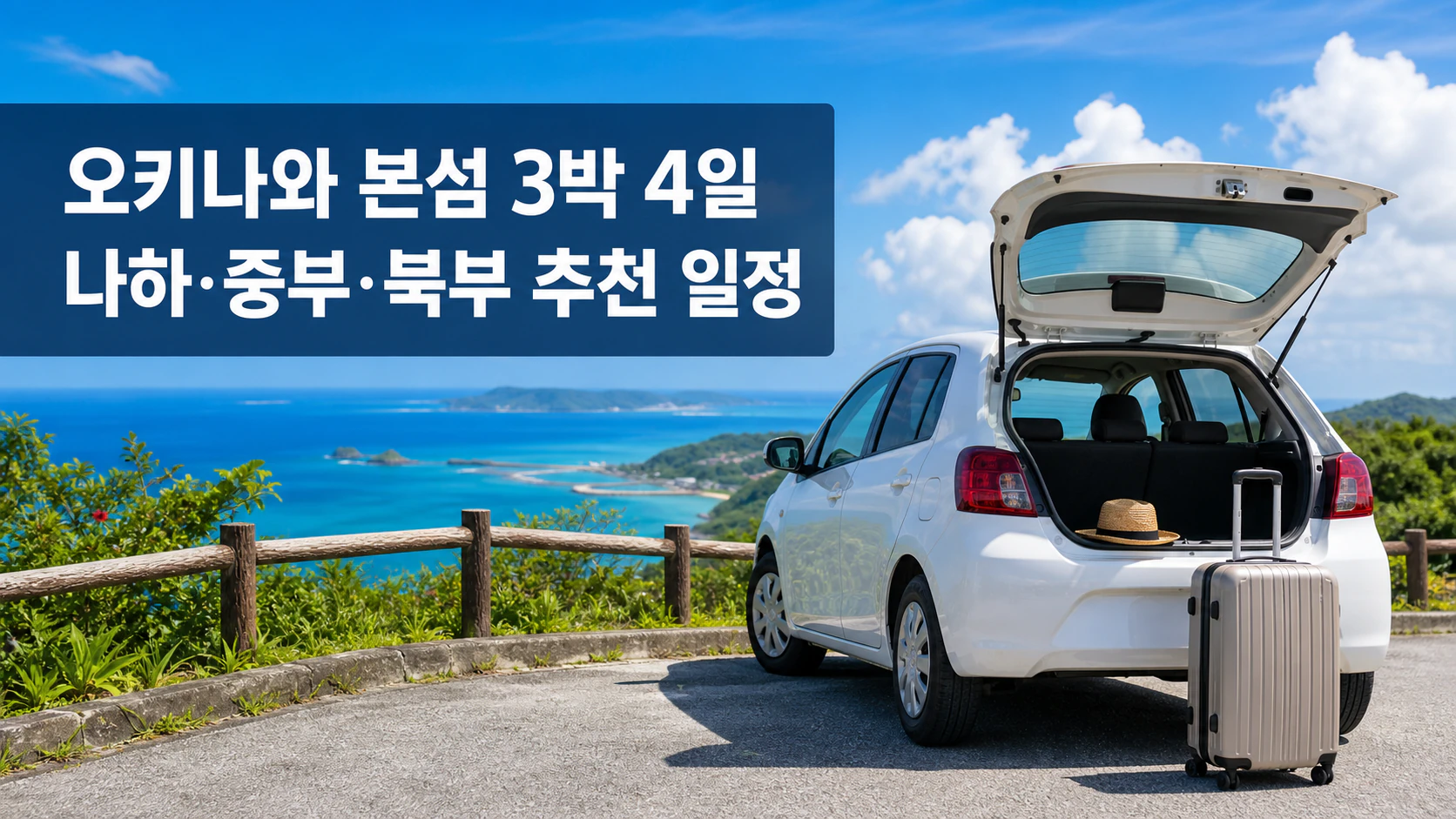 오키나와 본섬의 나하·중부·북부를 3박 4일 동안 무리 없이 둘러보는 여행 계획 이미지