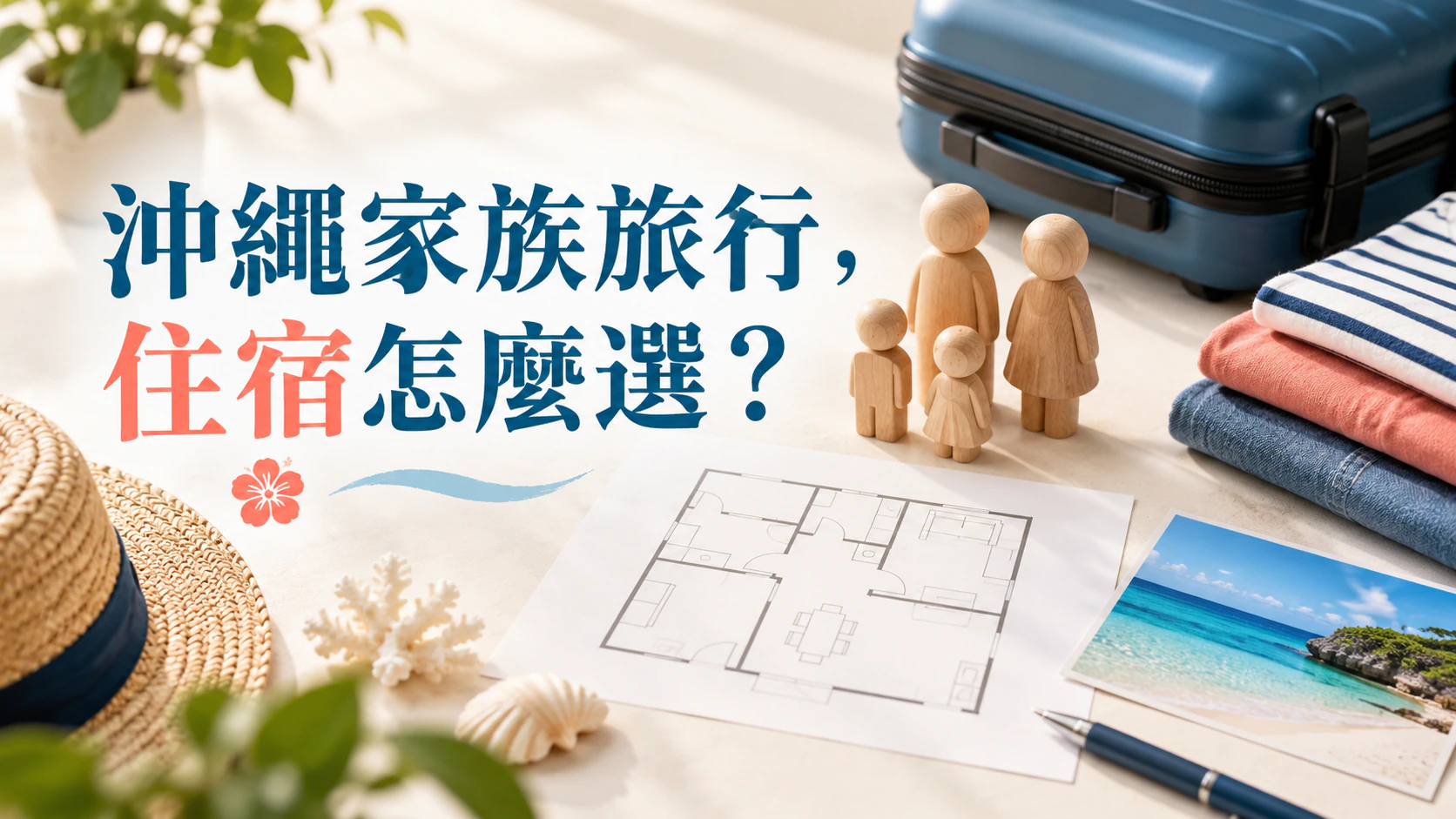 家人與親戚依房間分配、洗衣和採買需求比較沖繩住宿