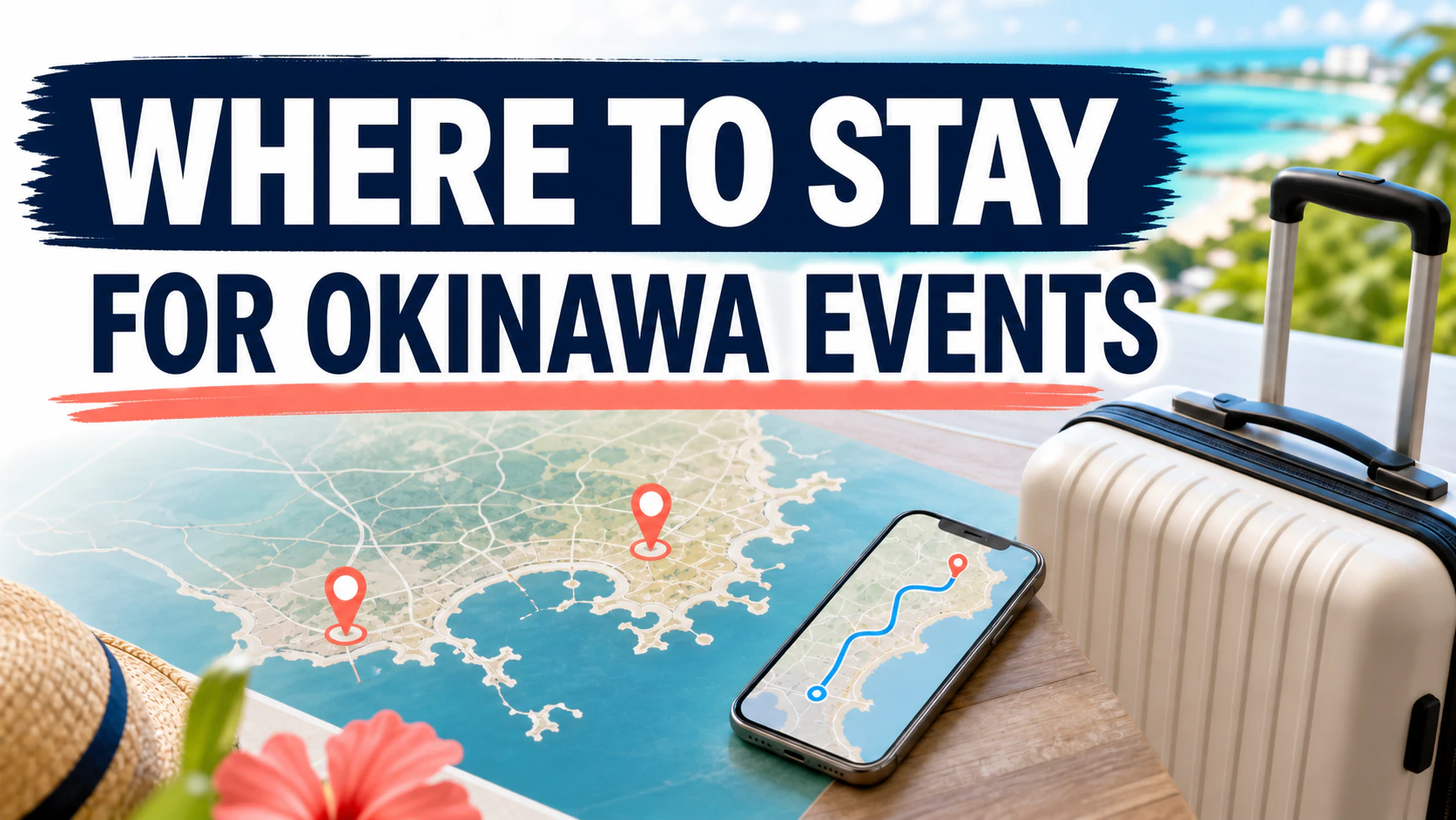 Traveler comparing places to stay and transportation for events at Okinawa Arena and the Okinawa Convention Center